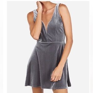 Express Stretch Velvet Silver Gray Romper